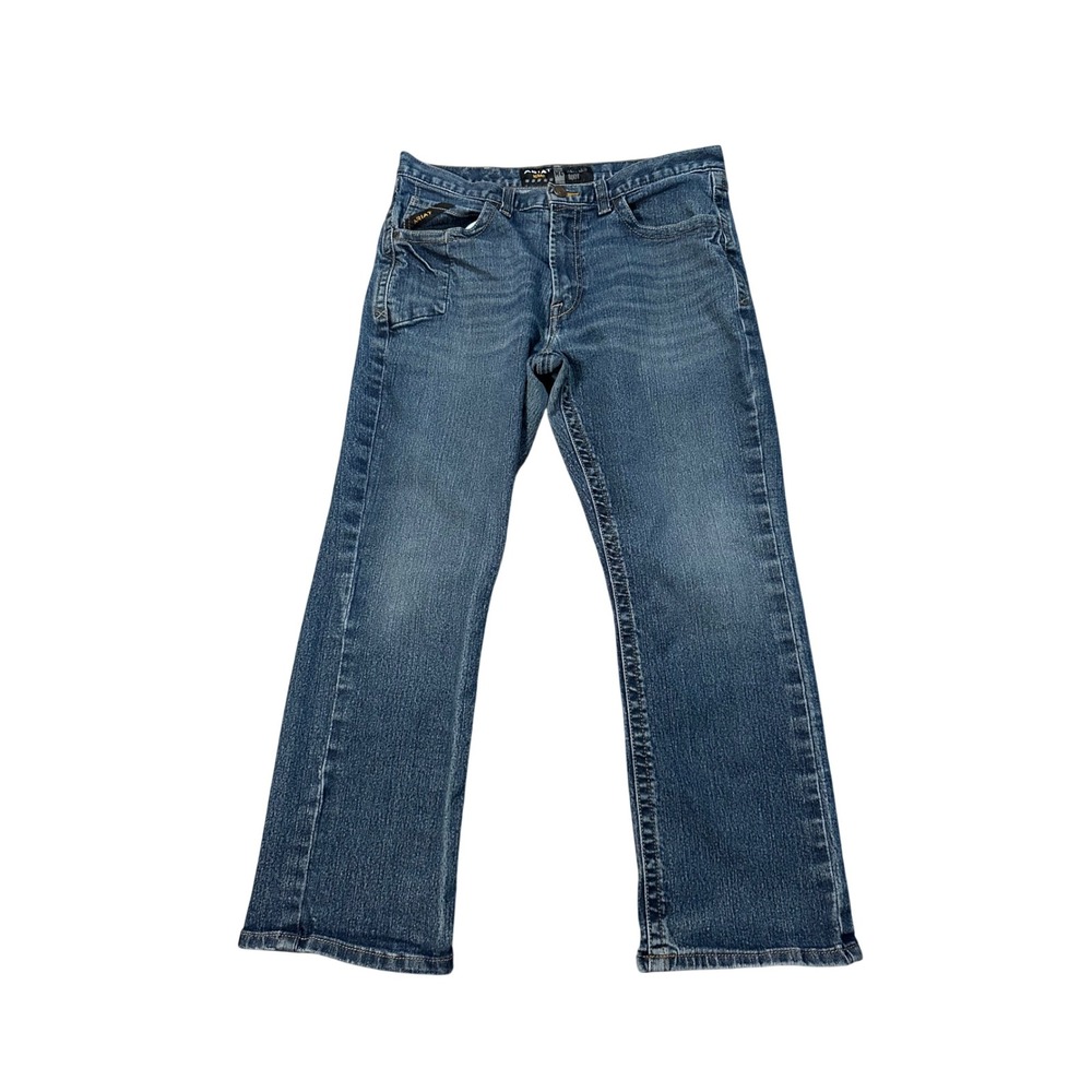 Ariat‎ Rebar M4 Relaxed Boot Jeans Mens 33.5x26.5 Medium Wash Denim 10016220